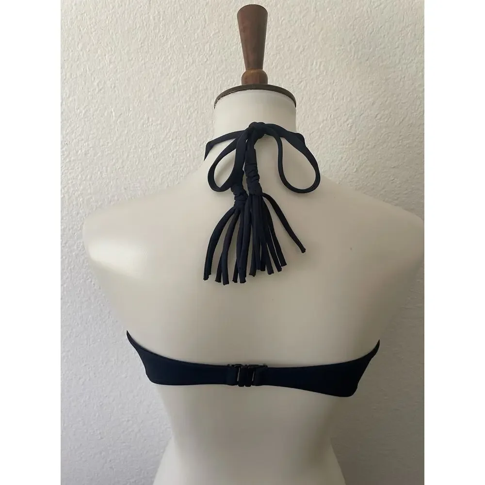 Seafolly Swim Halter Bandeau Bikini Top Beach Summer Minimalist Resort